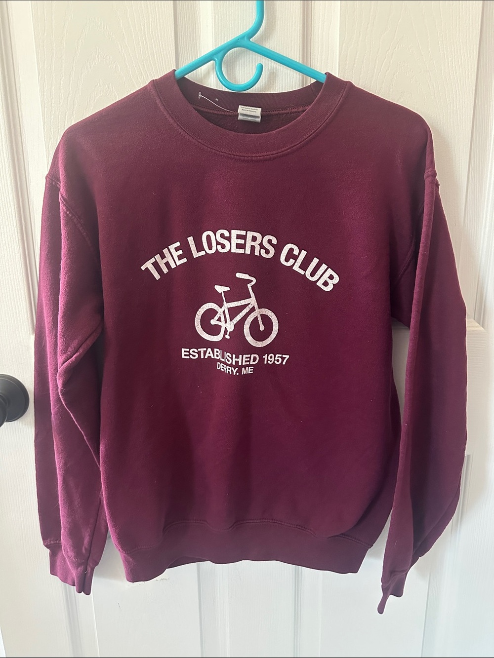 Gildan Maroon Crewneck Sweatshirt with White 'The Losers Club' Graphic